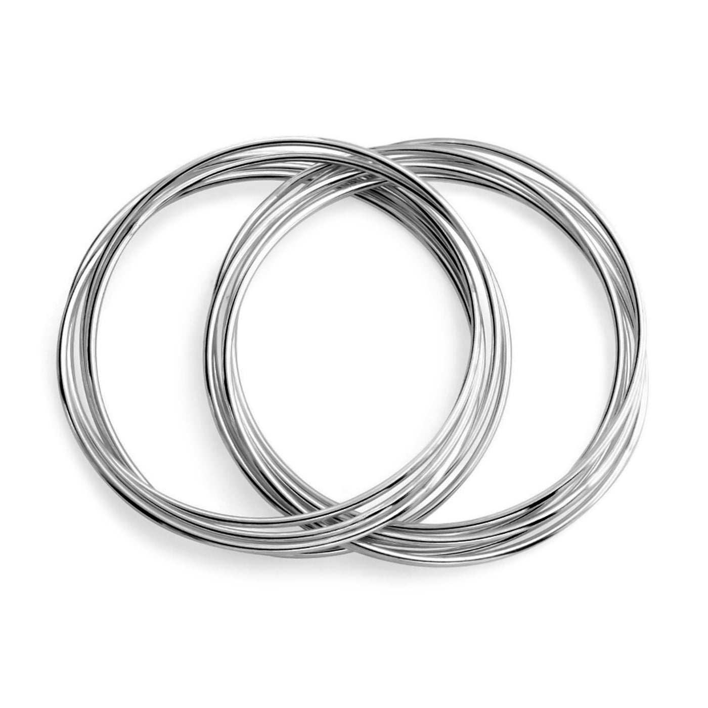 Amazon.com: Bling Jewelry Set of 10 Interlocking Twist Multi Stacking Bangle  for Women Bracelets Round Smooth Thin Silver Tone Stainless Steel for Women  Teens: Clothing, Shoes & Jewelry